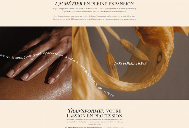 Accueil 6 webild - Mockup site web Accueil Beauty concept