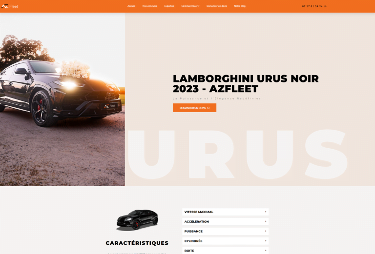 Accueil 2 webild - Mockup site web Accueil Az fleet