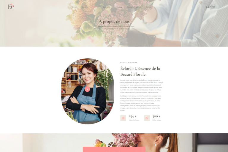 Accueil 10 webild - Mockup site web Accueil Eclora