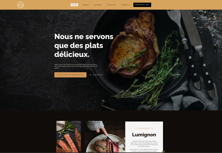 Accueil 13 webild - Mockup site web Accueil Lumignon