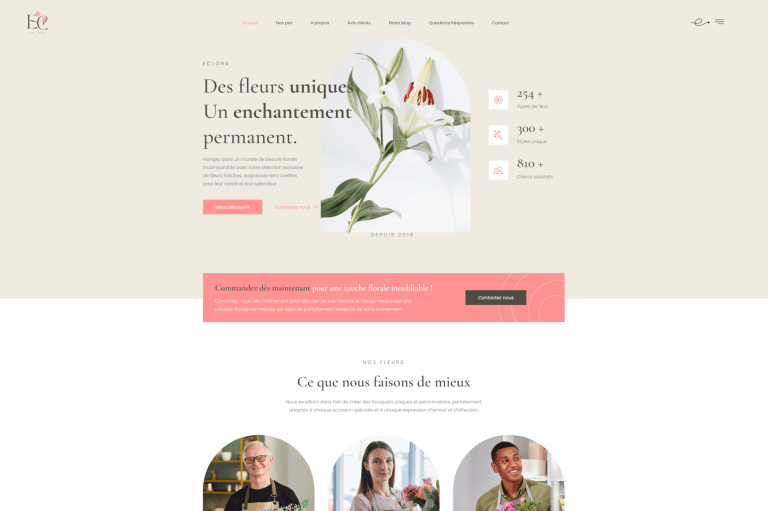 Accueil 17 webild - Mockup site web Accueil eclora