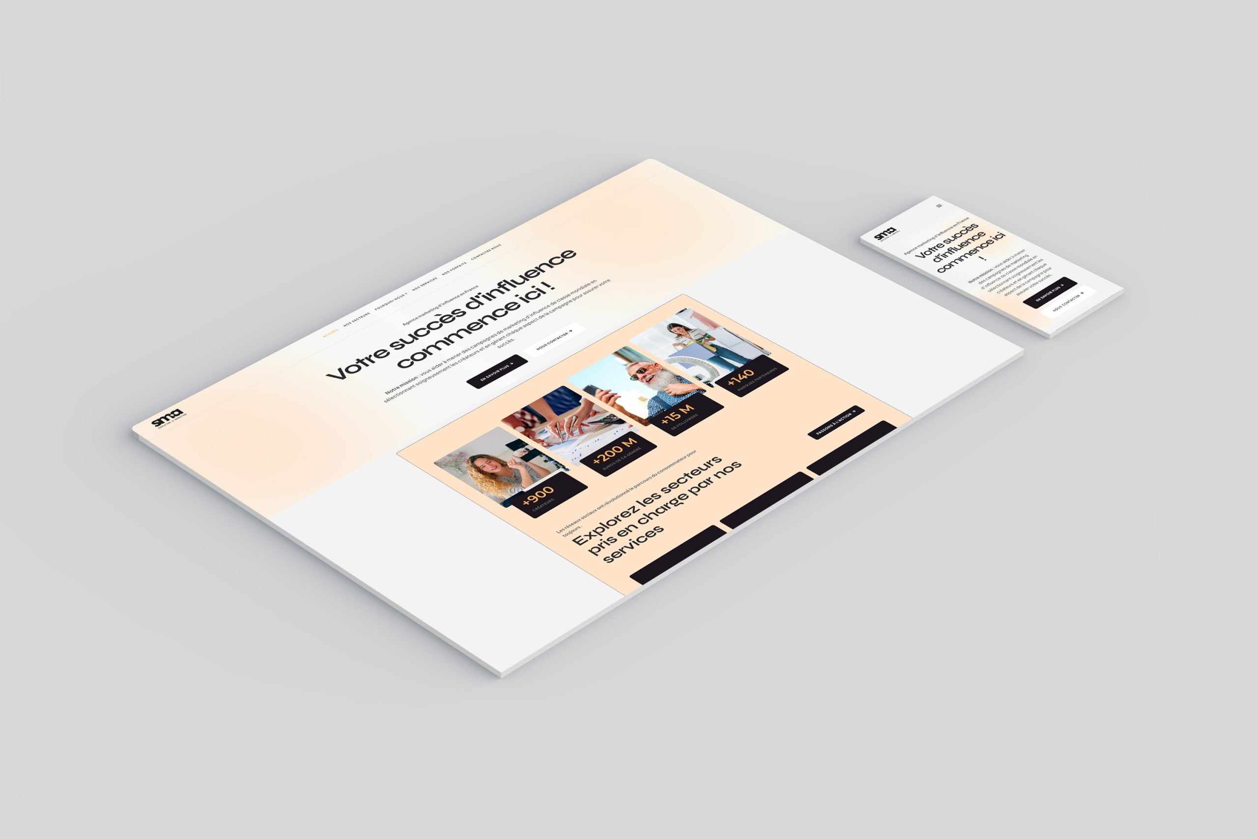 Projet SMAmarketing 1 webild – Projet SMAmarketing mockup site web #1