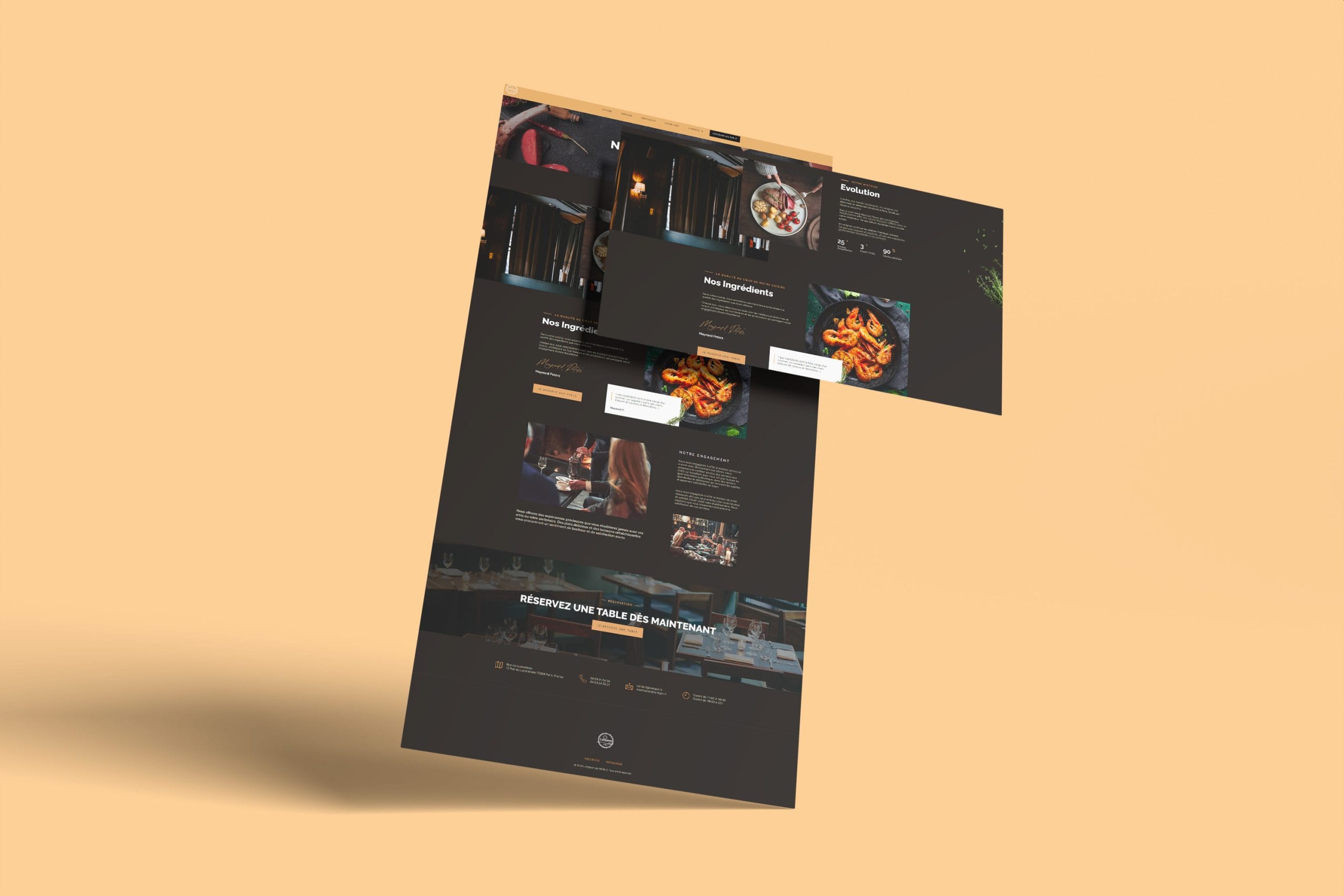 Projet Restaurant Lumignon 2 Mockup 2 section portfolio 1 scaled