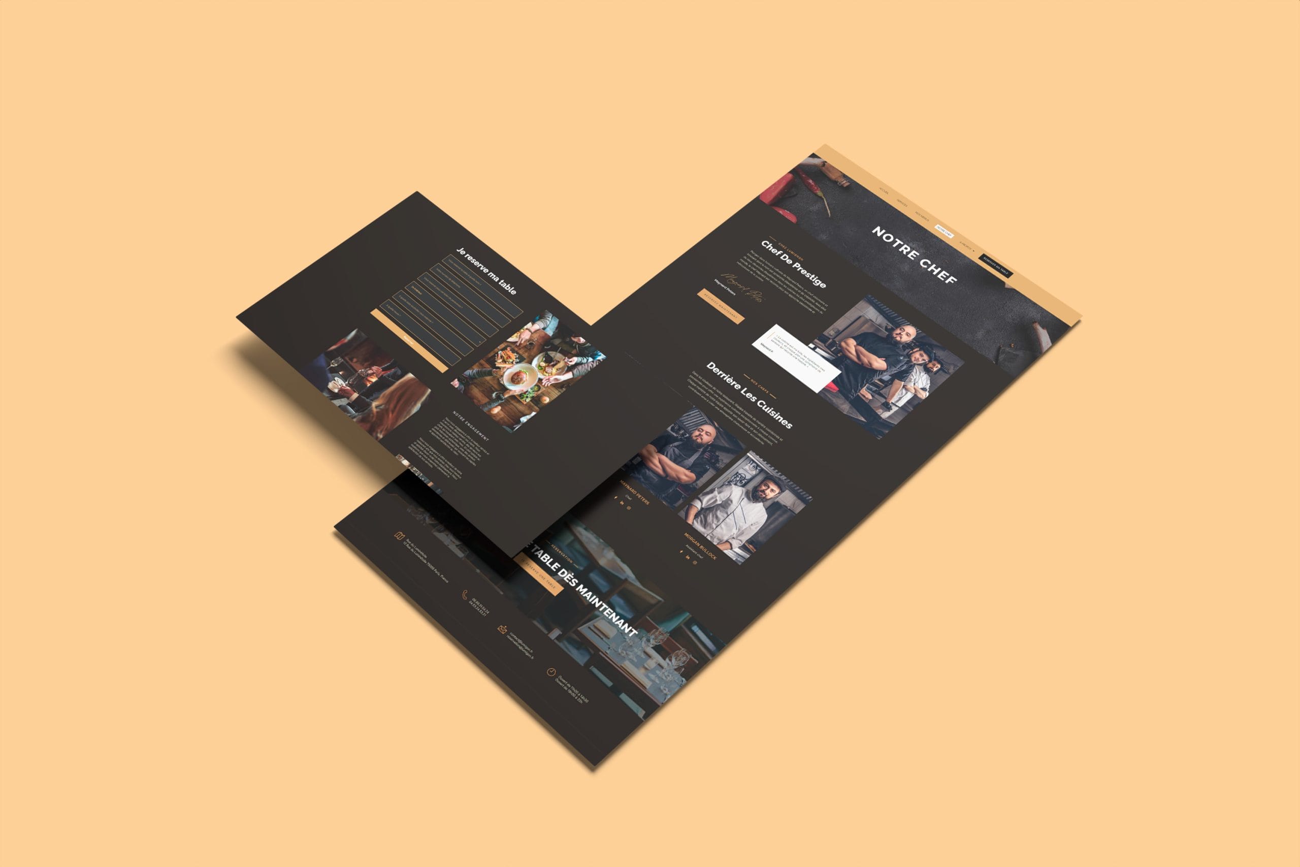 Projet Restaurant Lumignon 3 Mockup 3 section portfolio 1 scaled