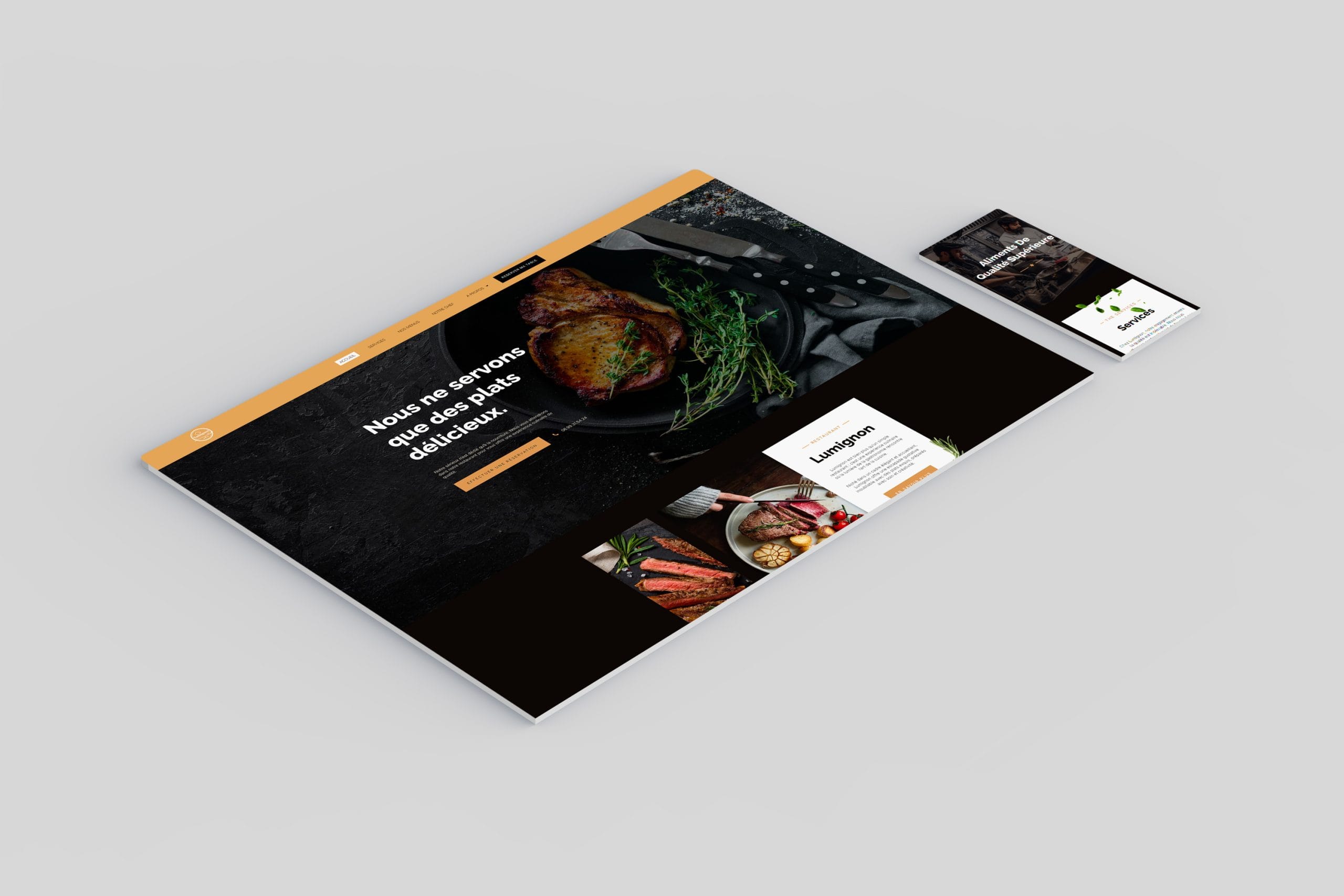 Projet Restaurant Lumignon 4 Mockup 4 section portfolio 1 scaled